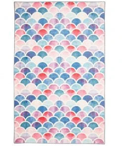 Mermaid Scales Pink 5 ft. x 8 ft. Whimsical Area Rug by Mohawk Home