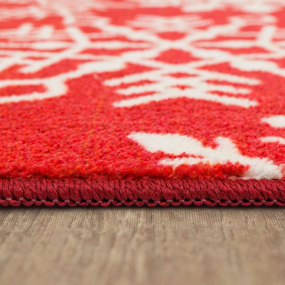 Snowflake Red 2 ft. x 3 ft. 4 in. Machine Washable Area Rug by Mohawk Home 5 Snowflake Red 2 ft. x 3 ft. 4 in. Machine Washable Area Rug by Mohawk Home - Image 3