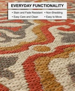 Sorrento Rust 10 ft. x 13 ft. Geometric Indoor/Outdoor Area Rug by Mohawk Home -Mohawk Home Sales rust mohawk home outdoor rugs 790837 66 1000