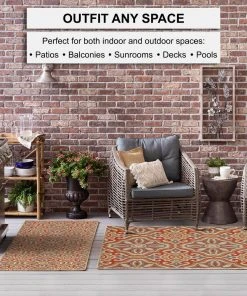 Sorrento Rust 10 ft. x 13 ft. Geometric Indoor/Outdoor Area Rug by Mohawk Home -Mohawk Home Sales rust mohawk home outdoor rugs 790837 a0 1000