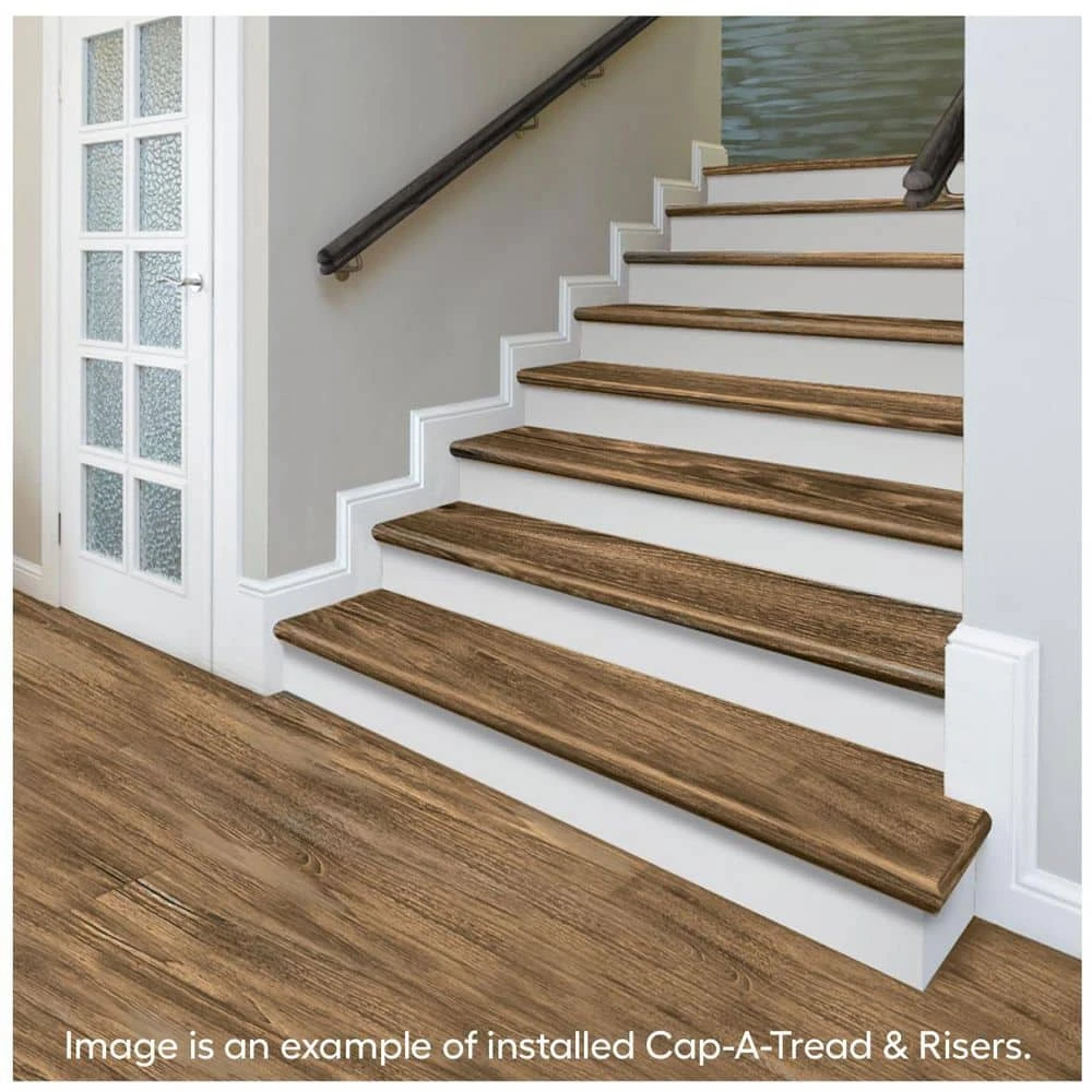 Sundance Canyon Hickory Stair Tread and Reversible Riser Kit 47 in. L x 12-1/8 in. W x 2-3/16 in. T by Cap A Tread 5 Sundance Canyon Hickory Stair Tread and Reversible Riser Kit 47 in. L x 12-1/8 in. W x 2-3/16 in. T by Cap A Tread - Image 3