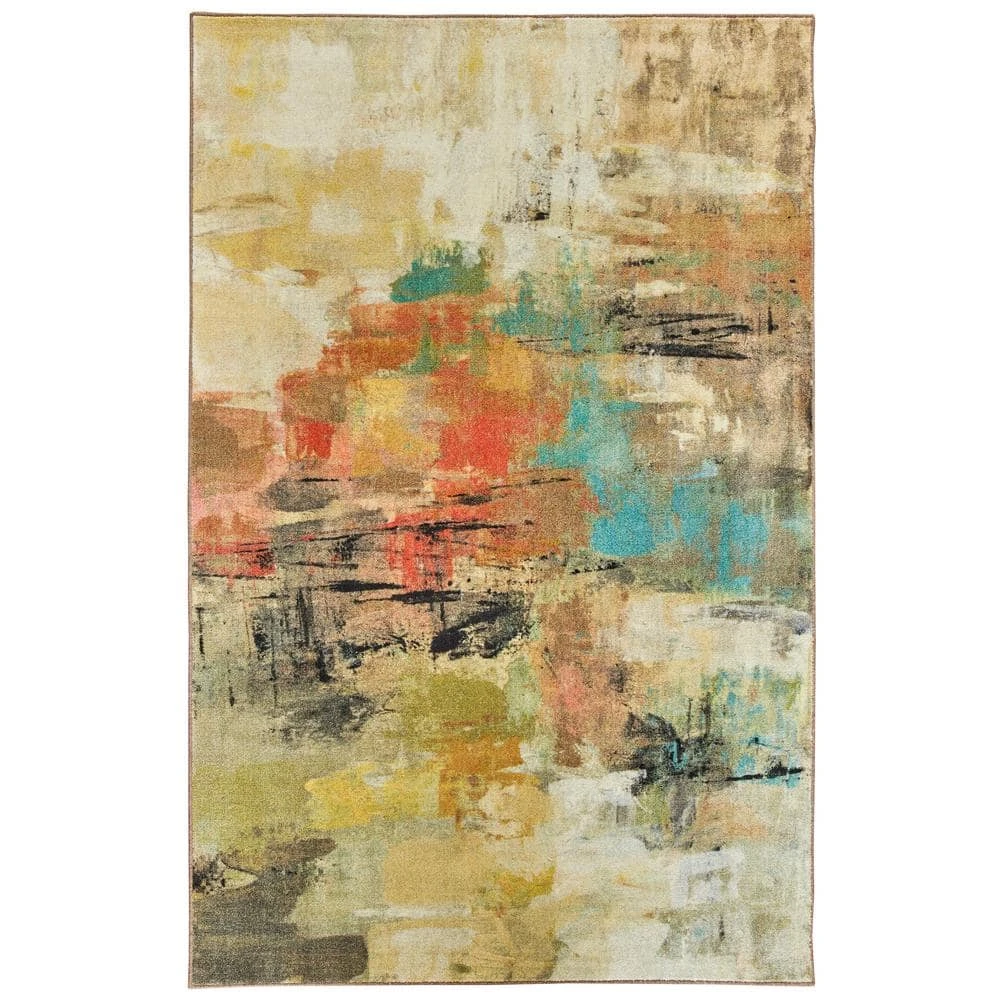 Painted Gaze Metropolitan Tan 8 ft. x 10 ft. Abstract Area Rug by Mohawk Home 3 Painted Gaze Metropolitan Tan 8 ft. x 10 ft. Abstract Area Rug by Mohawk Home