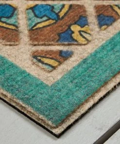 Retro Tiles 24 in. x 48 in. Ornamental Entry Mat by Mohawk Home -Mohawk Home Sales teal mohawk home door mats 621322 4f 1000