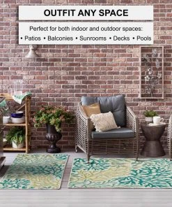 Lagoon Teal 10 ft. x 13 ft. Indoor/Outdoor Area Rug by Mohawk Home -Mohawk Home Sales teal mohawk home outdoor rugs 791339 a0 1000