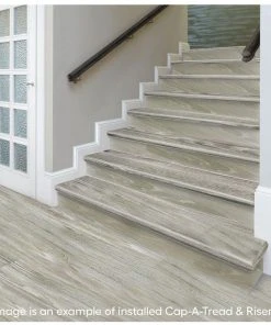 Winding Brook Stair Tread and Reversible Riser Kit 47 in. L x 12-1/8 in. W x 2-3/16 in. T by Cap A Tread -Mohawk Home Sales winding brook cap a tread vinyl stair treads 01ca77471 31 1000