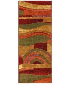 Piscasso Wine 2 ft. x 5 ft. Machine Washable Abstract Runner Rug by Mohawk Home